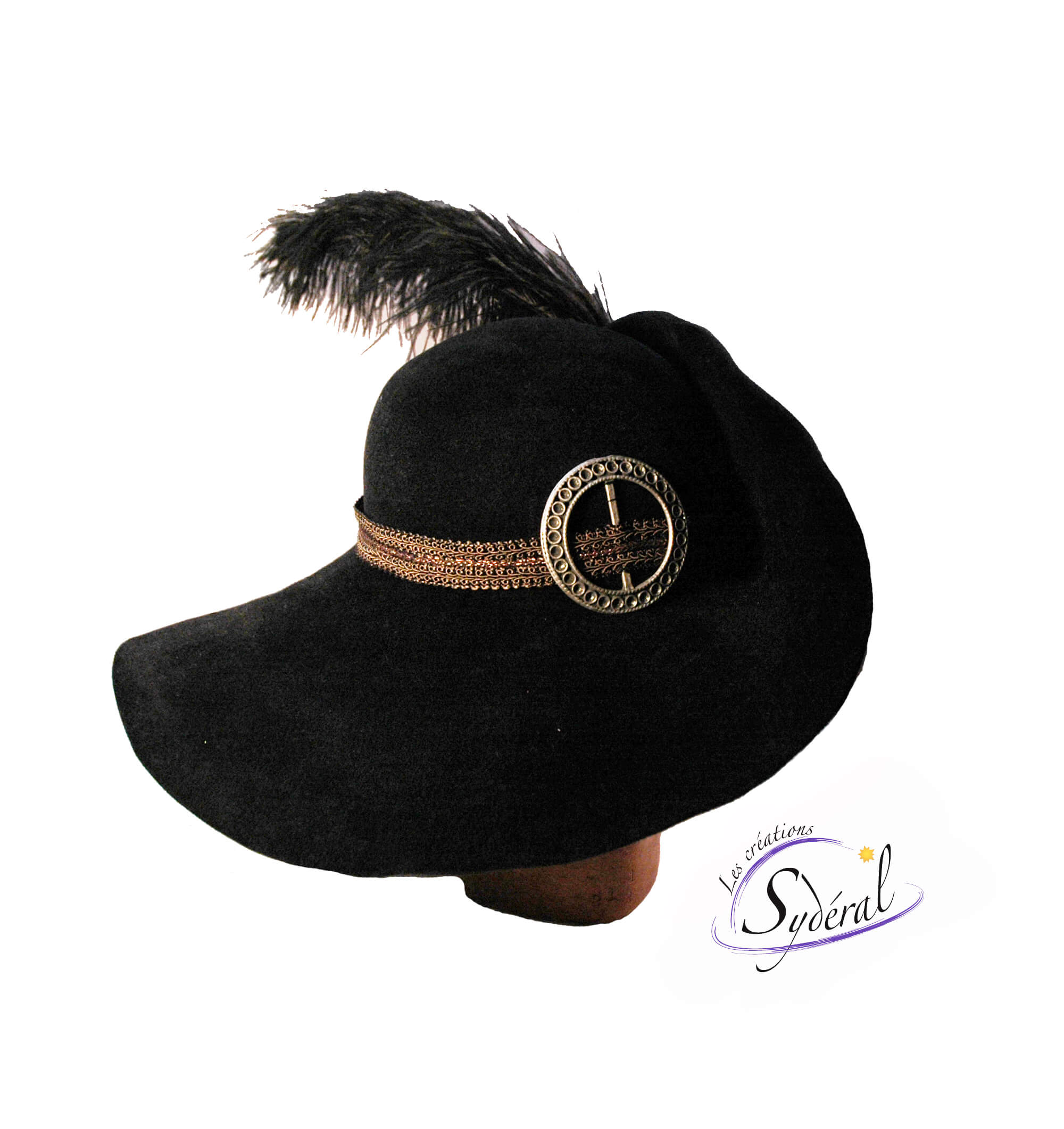 Chapeau en feutre de style britannique simple automne et hiver pour femmes  laine à dôme à bord roulé noir