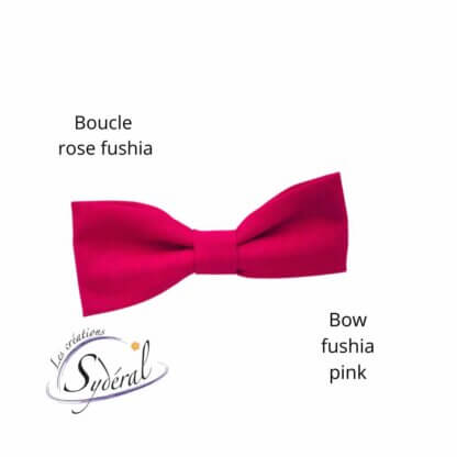 Boucle décorative en coton rose fushia, épinglette