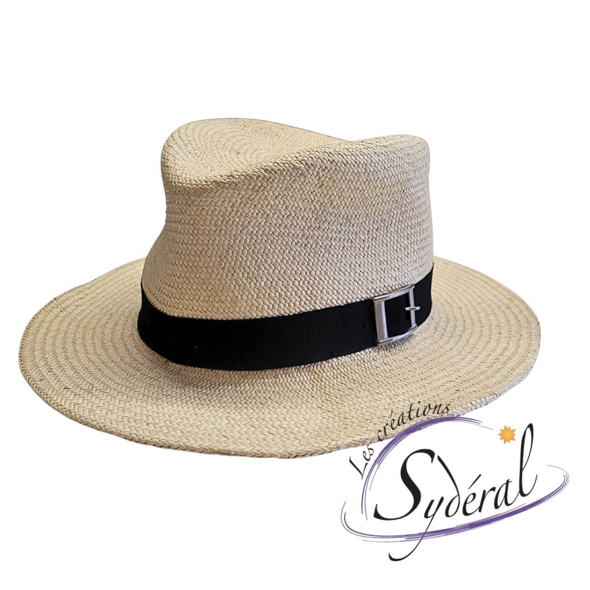 Fédora paille de panama vu de 3-4