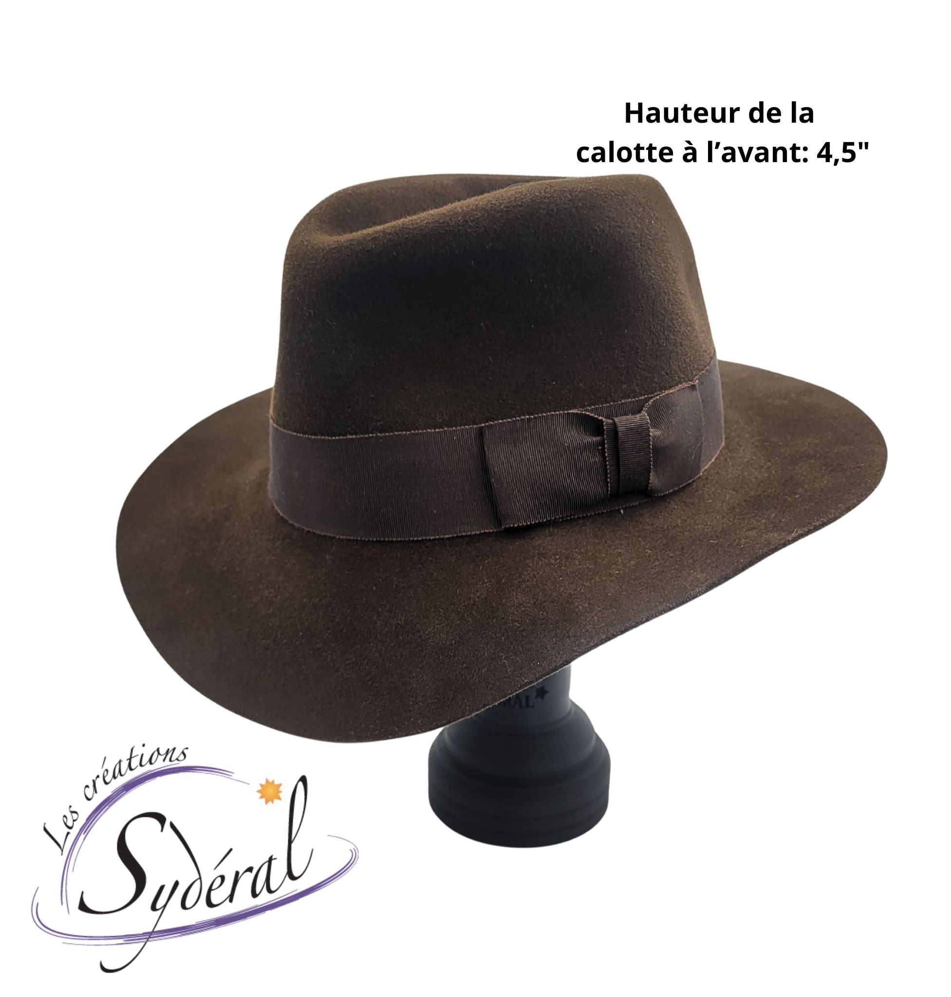 Chapeau Fédora style Indiana Jones en feutre fourrure "suède"